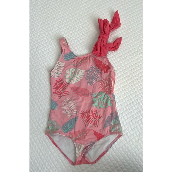 The Beaufort Bonnet Company Pink Leaf Print Swimsuit - Picture 1 of 4